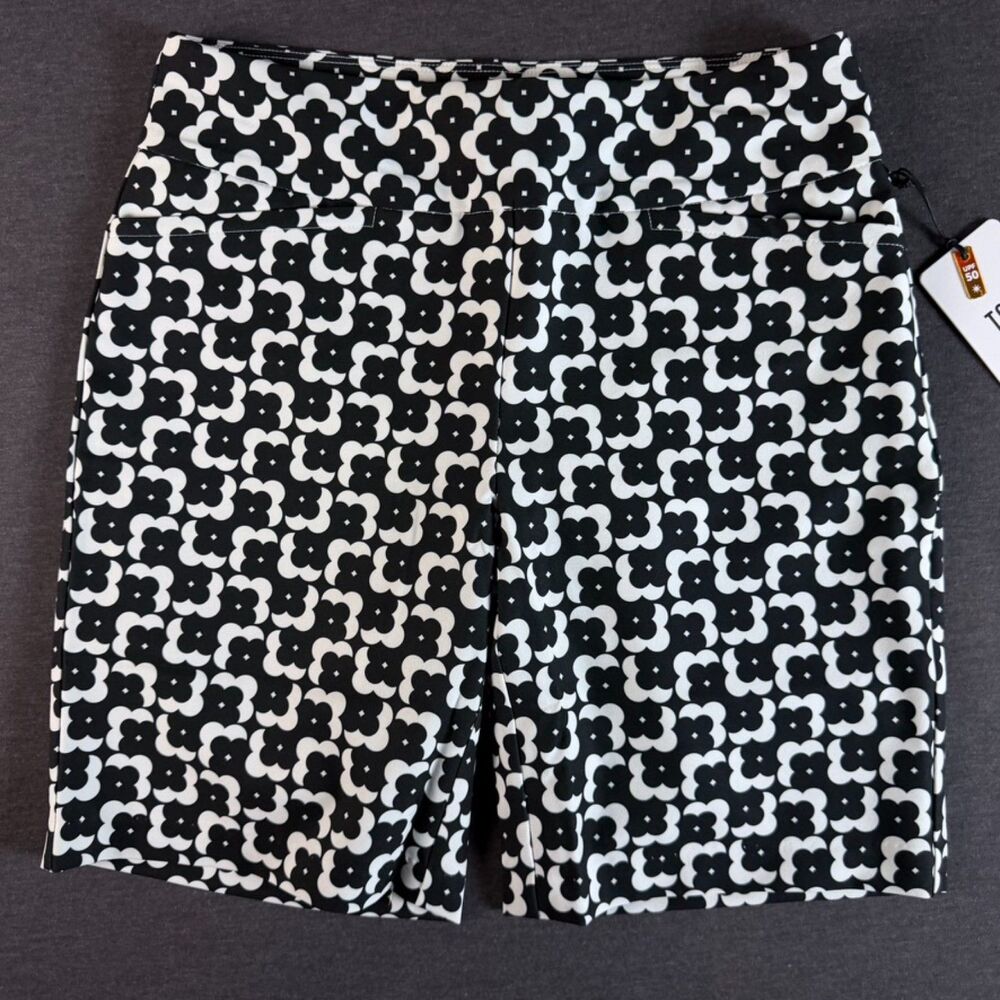 NWT Tail Activewear Braxton 18" Golf Shorts Mod Flower Black White Size 6 - Picture 9 of 9